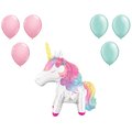 Loonballoon Unicorn Theme Balloon Set, 25 Inch Enchanted Unicorn Airfill Decor Balloon and 6x latex balloons 96535